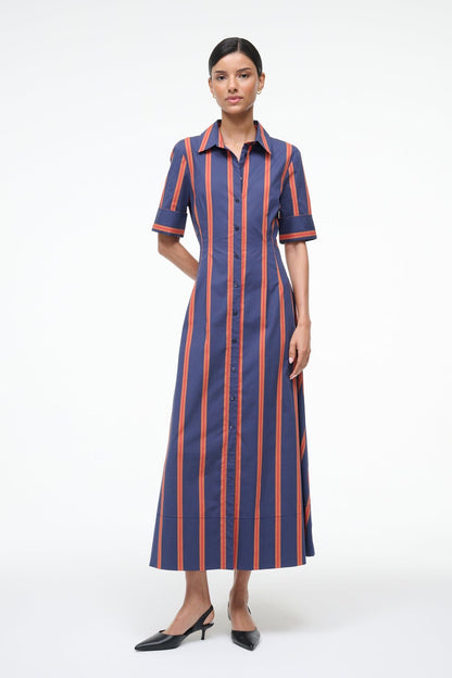 STAUD | Joan Dress Railroad Stripe