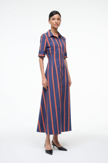 STAUD | Joan Dress Railroad Stripe