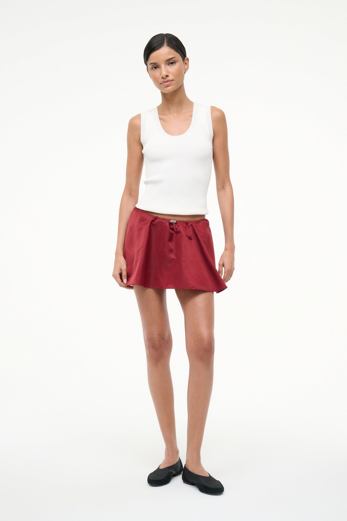 STAUD | Sosa Skirt Deep Red