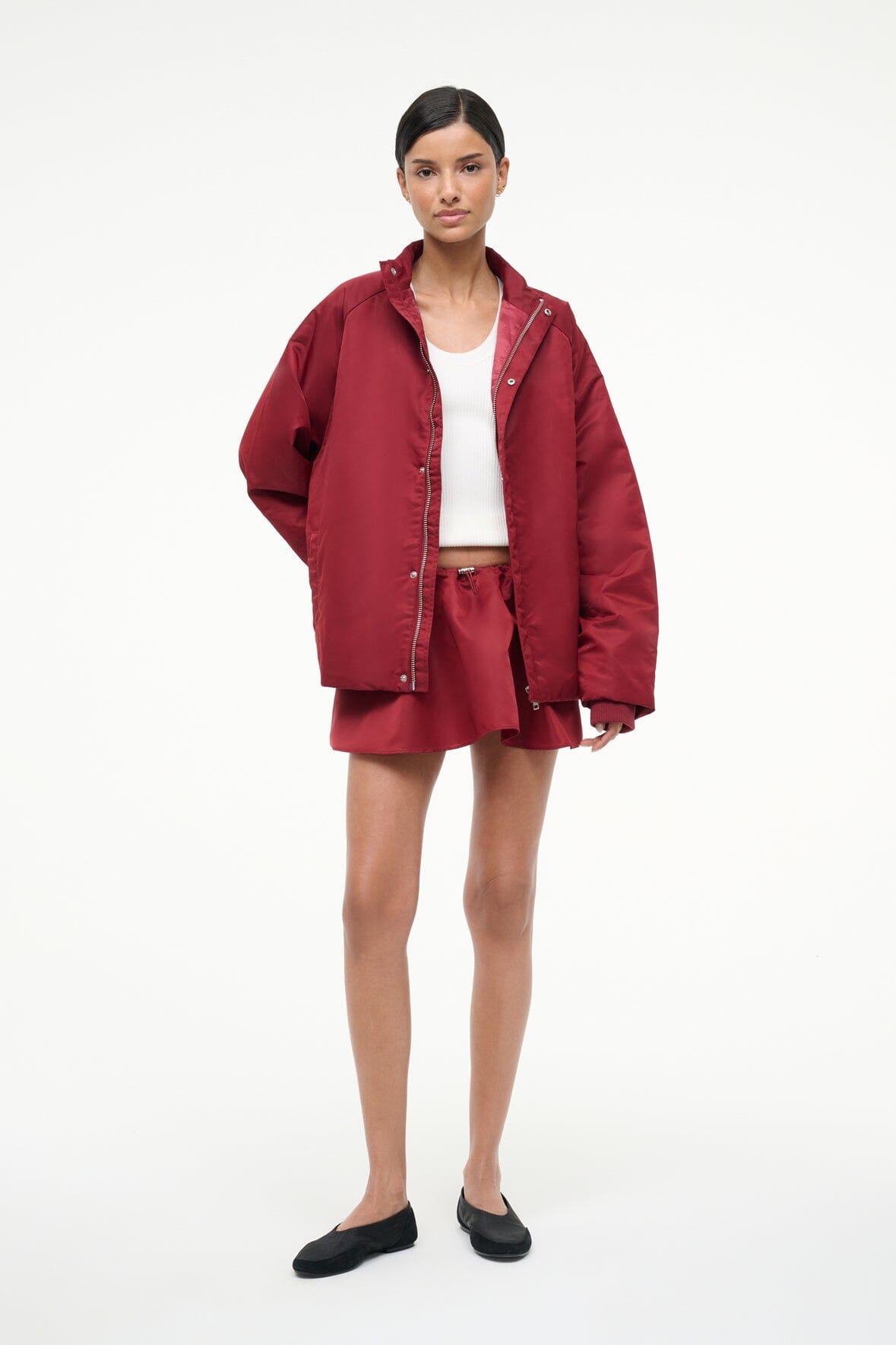 STAUD | Sosa Skirt Deep Red