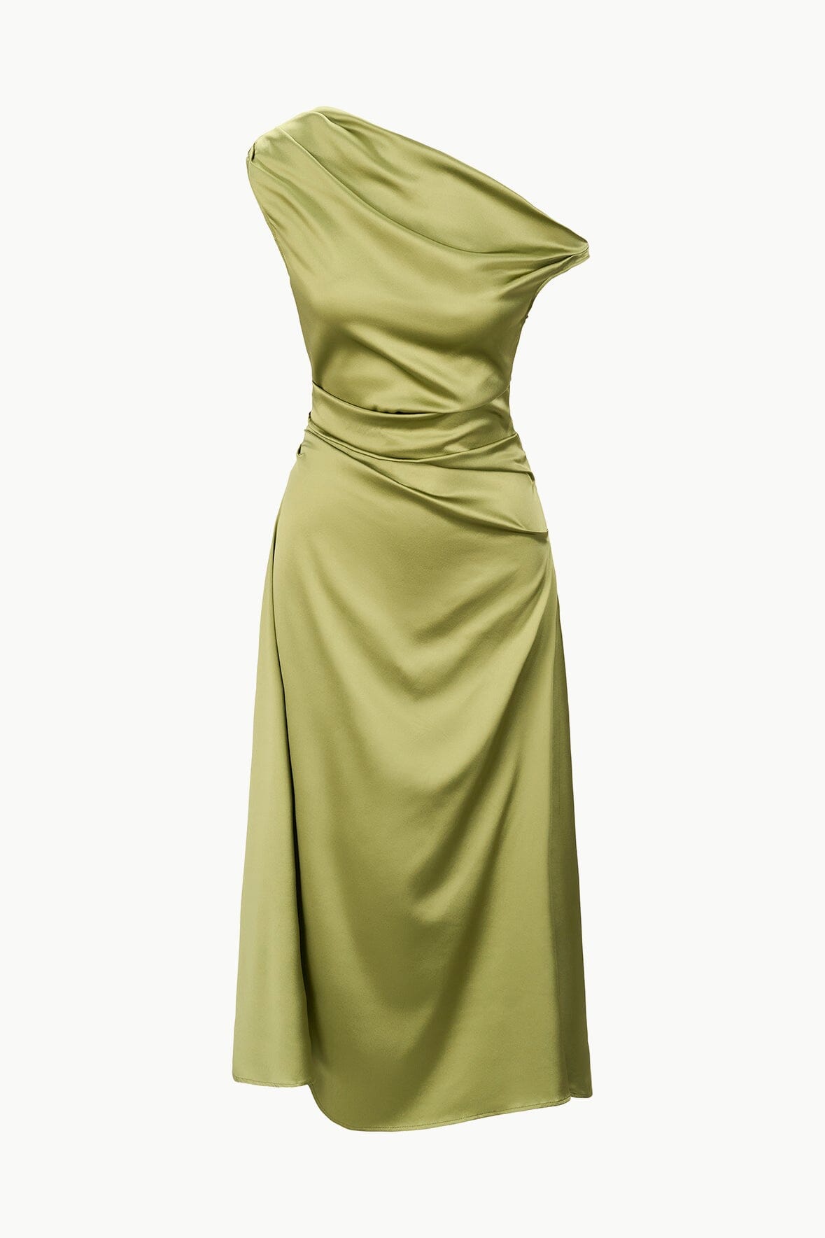 STAUD | Phare Silk Dress Moss