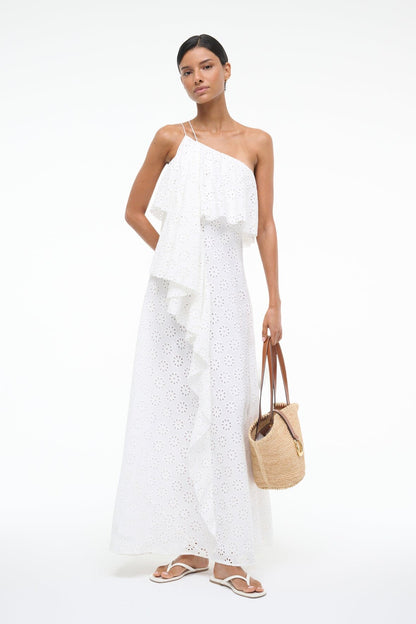 STAUD | Isa Dress White Eyelet