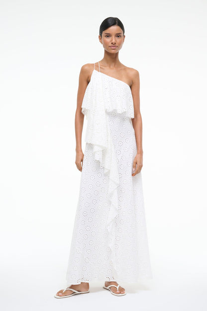 STAUD | Isa Dress White Eyelet