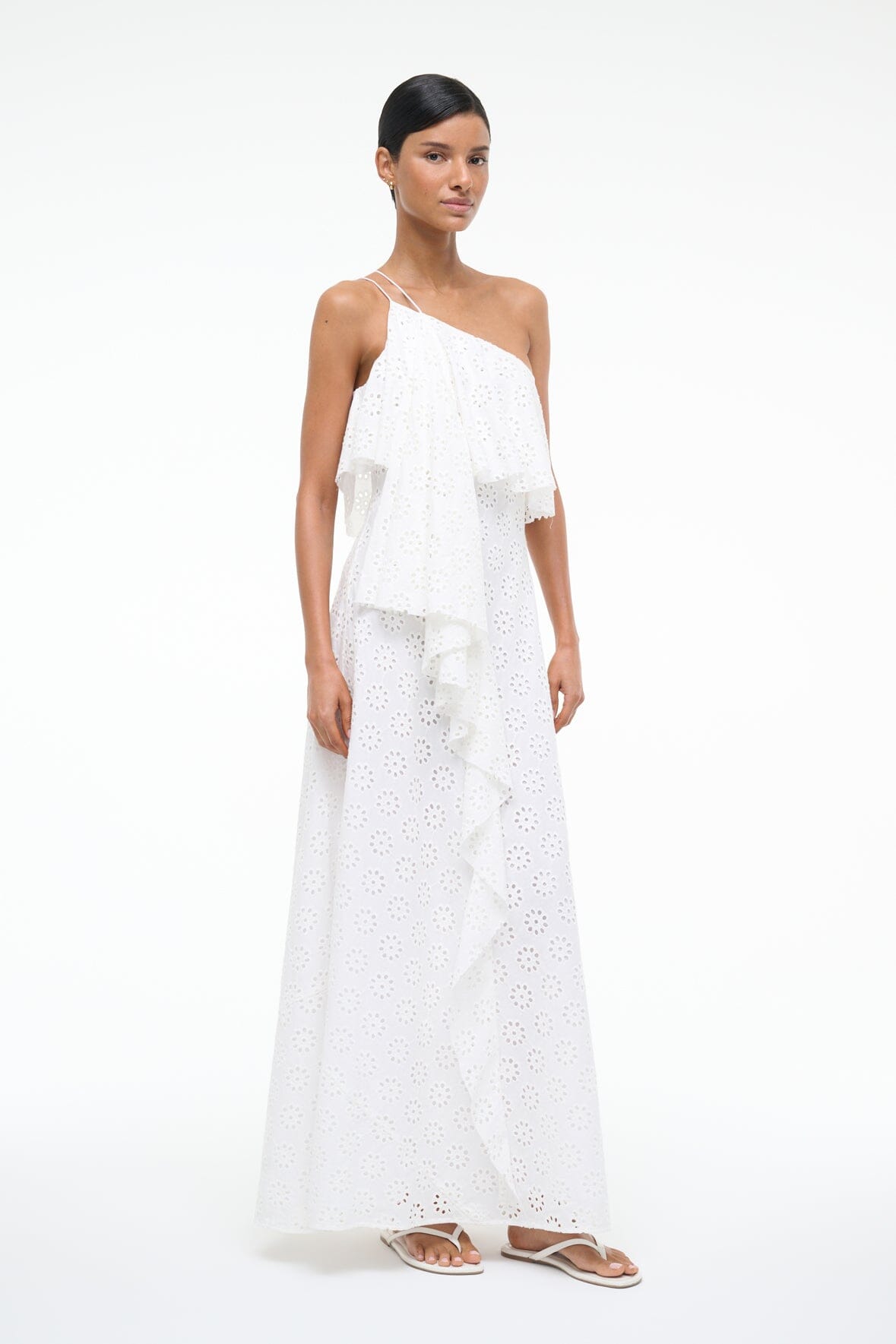 STAUD | Isa Dress White Eyelet