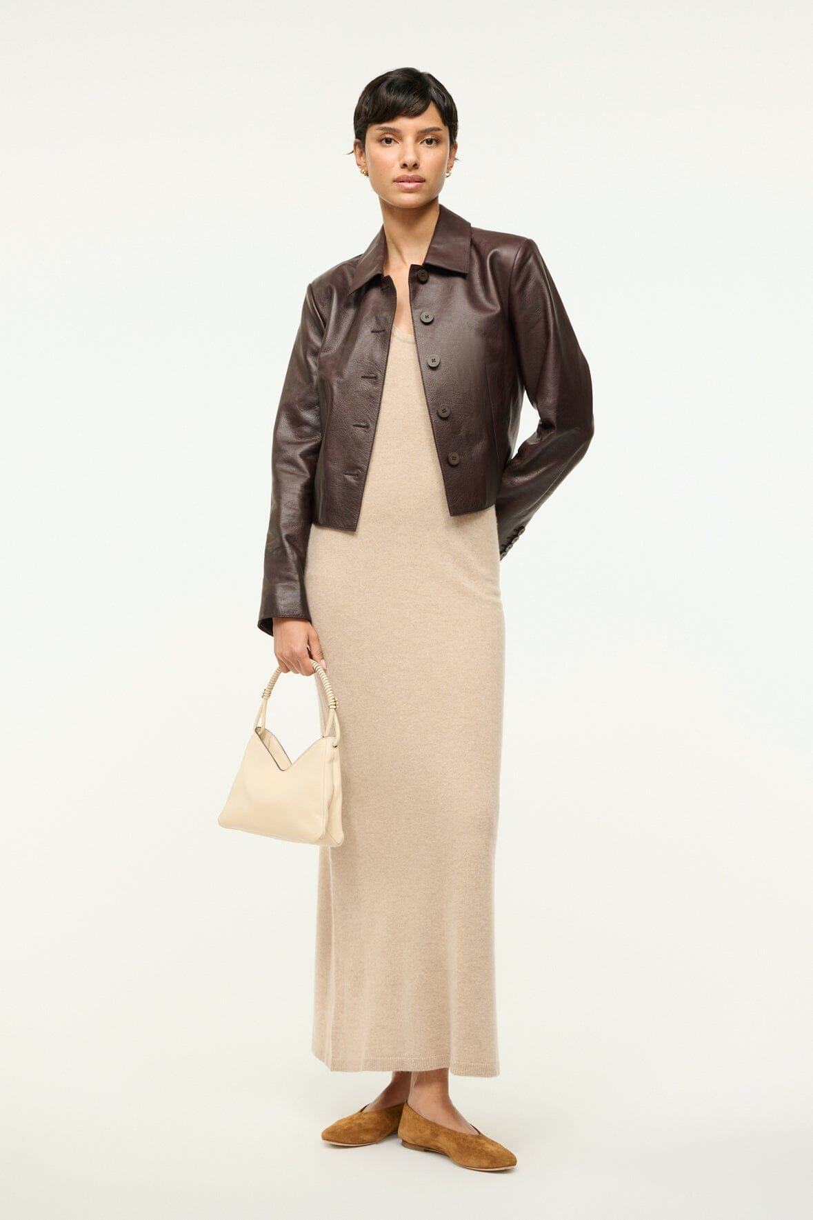 STAUD | Canela Cashmere Dress Stone
