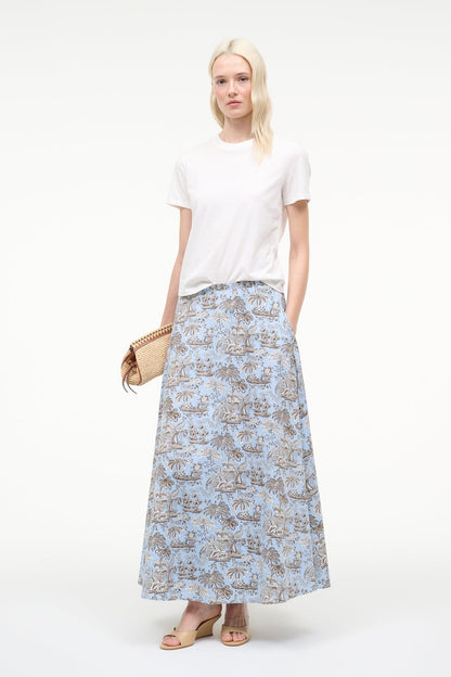 STAUD | Axel Skirt Sky Toile