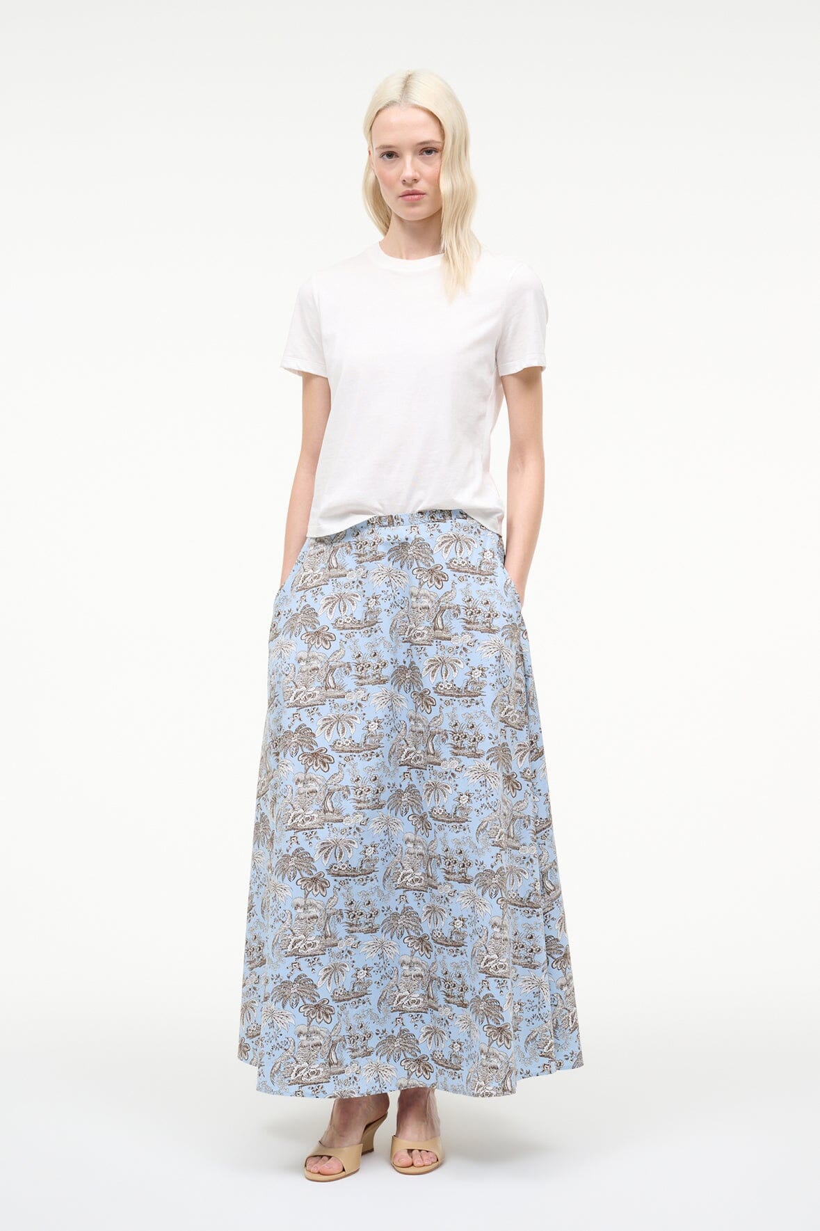 STAUD | Axel Skirt Sky Toile
