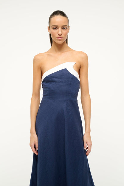 STAUD | Sirani Dress Navy White