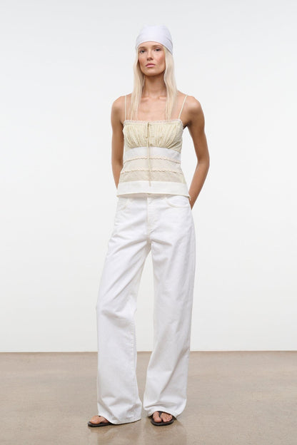 STAUD | Halie Top Ecru