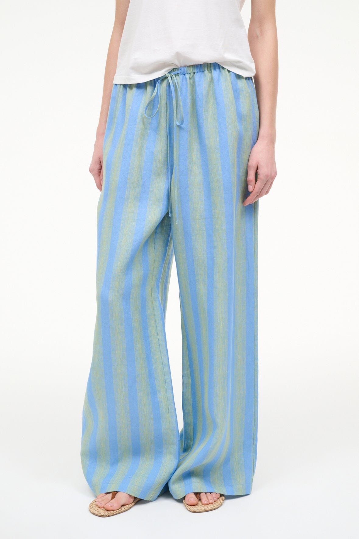 STAUD | Mateo Linen Pant Seaport Stripe