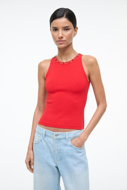 STAUD | Reina Top Red Rose