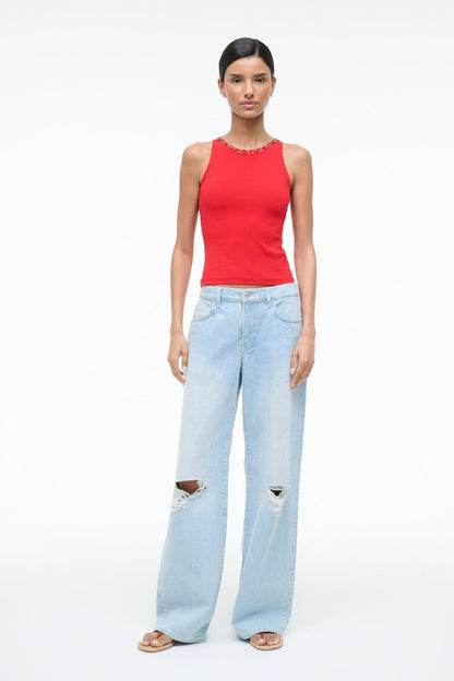 STAUD | Reina Top Red Rose